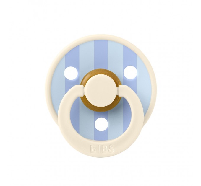 Соска пустушка 6-18 міс. BIBS Studio Colour Latex Round (кругла)  Block –  Ivory / Dusty Blue