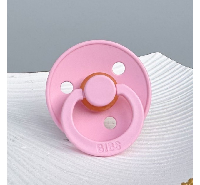 Соска пустушка 6-18 міс. BIBS Colour Latex Round (кругла) – Baby Pink