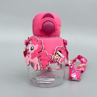 Пляшечка для води My Little Pony Малинова з трубочкою, тритан 750 мл 