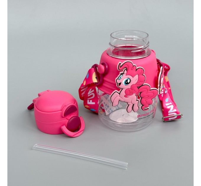 Пляшечка для води My Little Pony Малинова з трубочкою, тритан 750 мл 