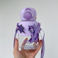 Пляшечка для води My Little Pony Фіолетова з трубочкою, тритан 750 мл 