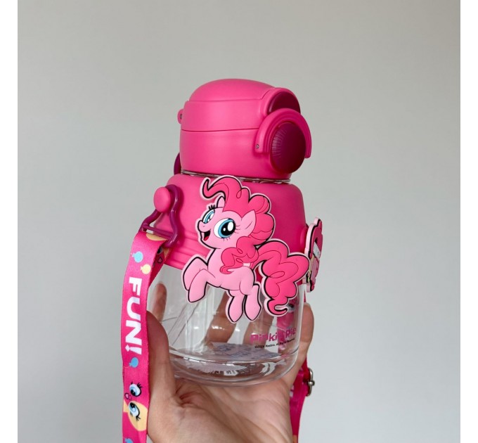 Пляшечка для води My Little Pony Малинова з трубочкою, тритан 750 мл 