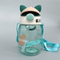 Пляшечка для води Bear "Happy day" Зелений з трубочкою, 550 мл