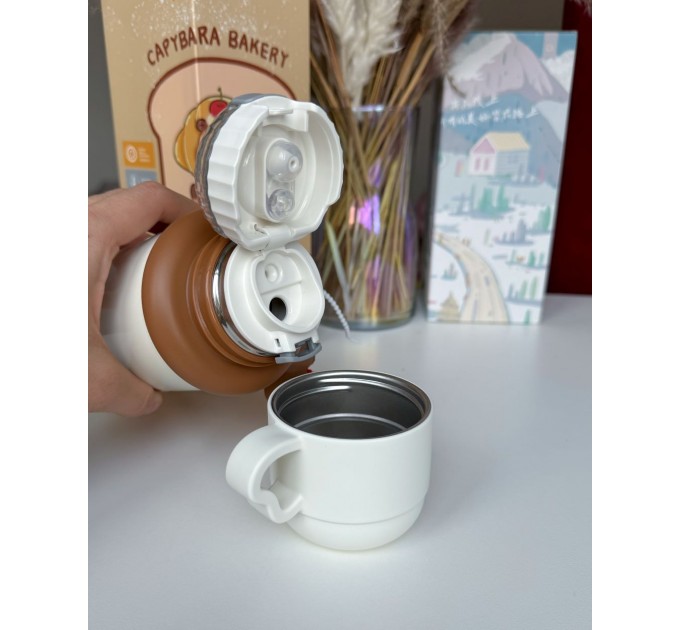 Термос - поїльник 480 мл з подвійною кришкою з чашкою Капібара