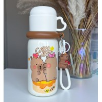 Термос - поїльник 480 мл з подвійною кришкою з чашкою Капібара