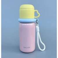 Термос - поїльник 480 мл з подвійною кришкою з чашкою Рожевий