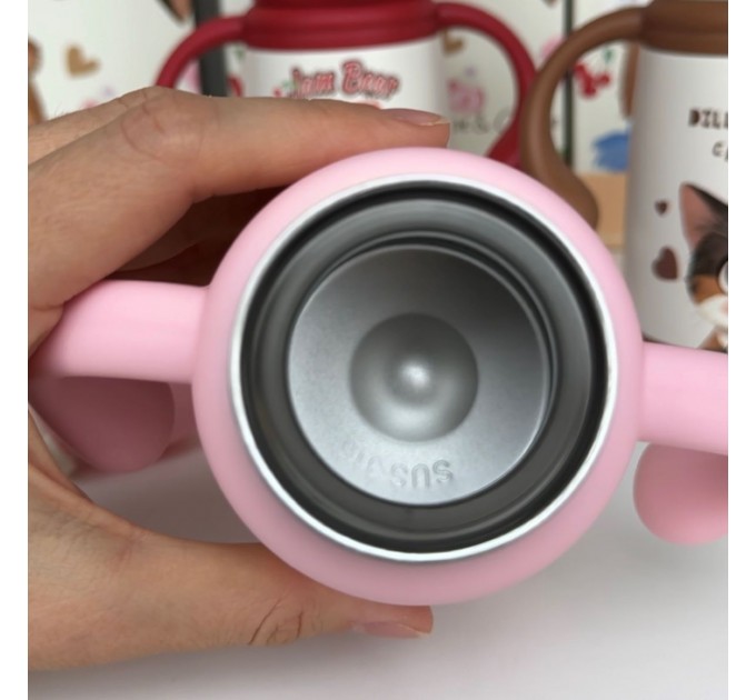 Термос - поїльник з ручками 350 мл Кролик Diller