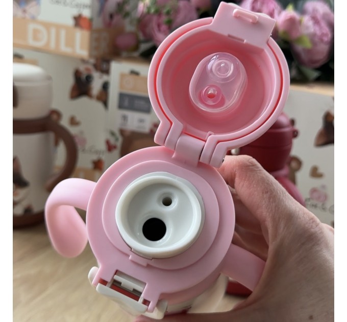 Термос - поїльник з ручками 350 мл Кролик Diller