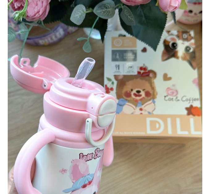 Термос - поїльник з ручками 350 мл Кролик Diller