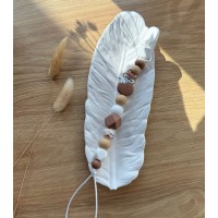 Тримач для пустушки з силіконовими намистинами, ВР113, Коричневий