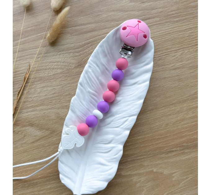 Тримач для пустушки з силіконовими намистинами, ВР112